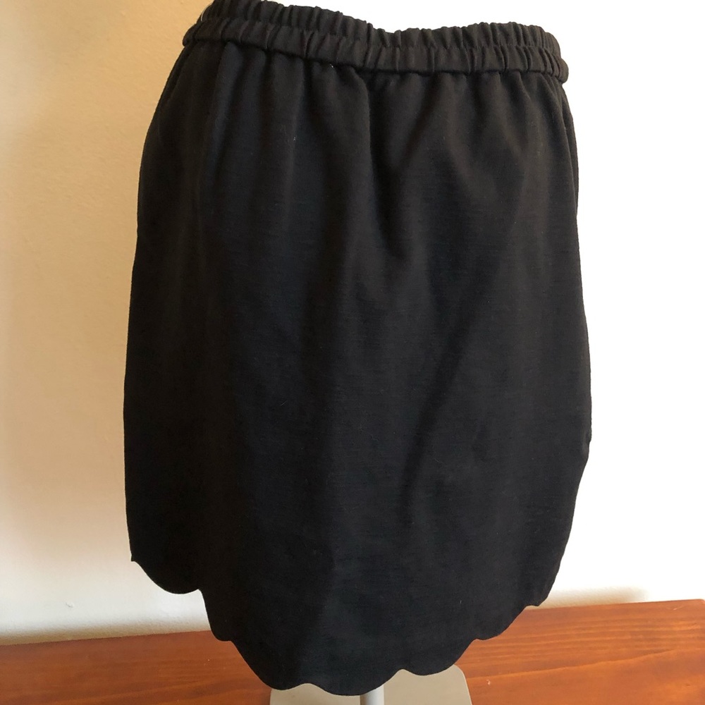 SKIES ARE BLUE Black Berenice Scallop Hem Skirt Size Small Petite - Picture 7 of 9